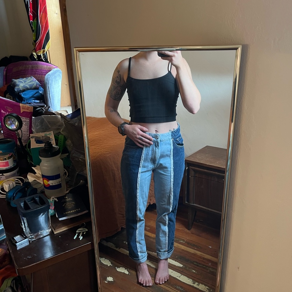 PacSun Two-Tone Blue Boyfriend Jeans